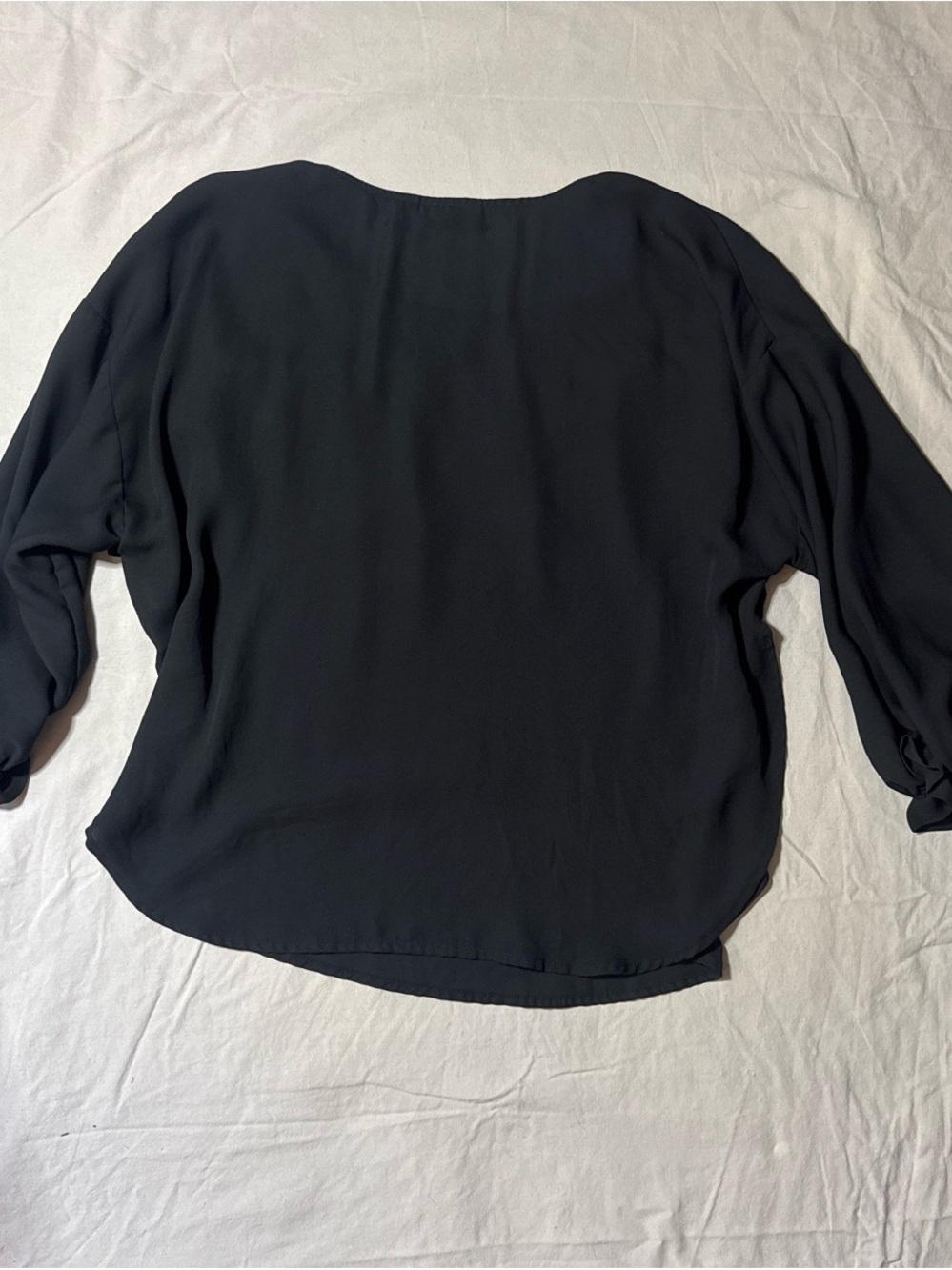Halogen Black Ruffle-Front Blouse - Picture 3 of 3